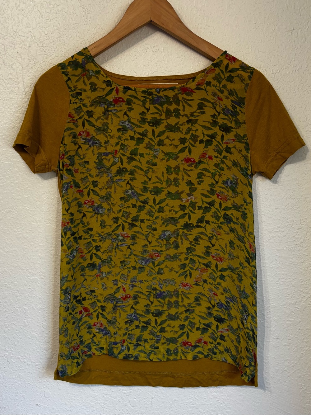 Madewell Hi-Line Silk Floral Short Sleeve Top XS